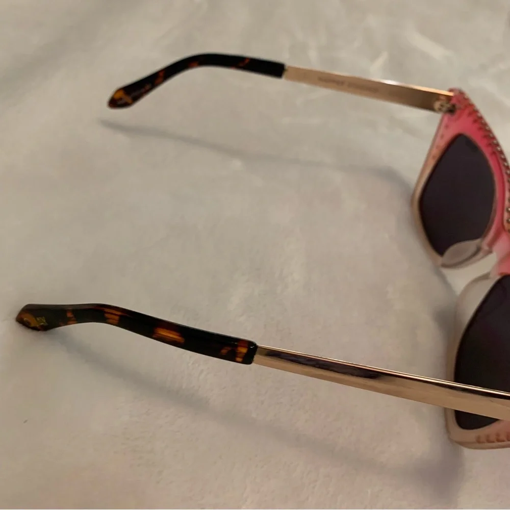 Quay Pink Ombre Cat-Eye Studded Sunglasses